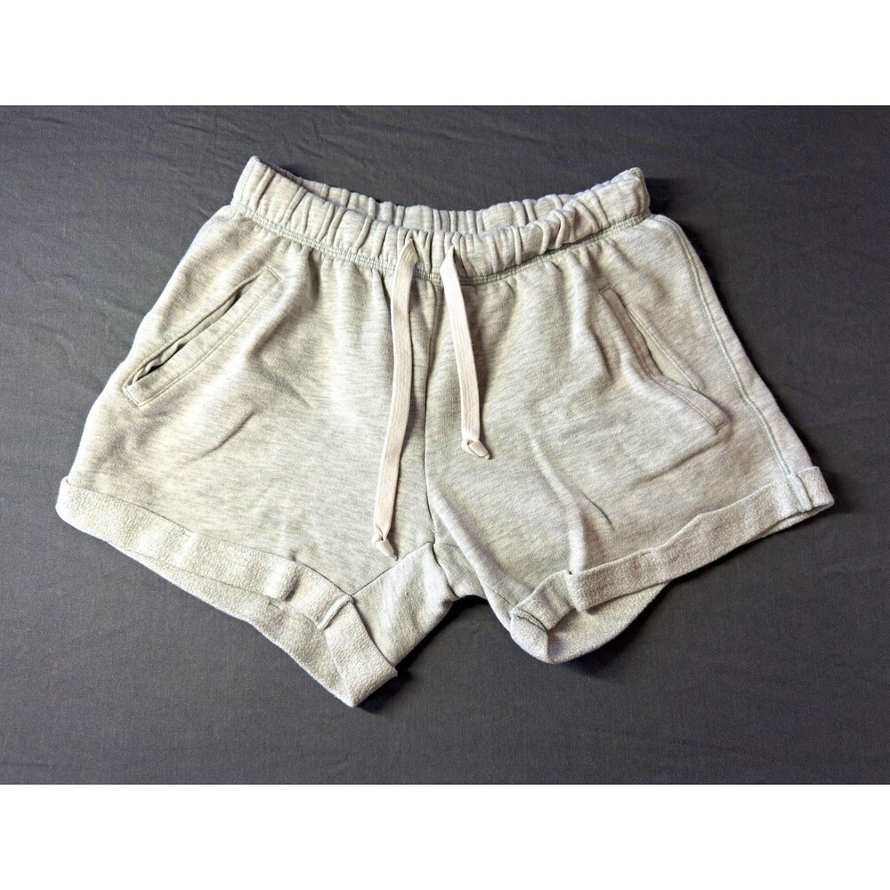 PINK Victoria's Secret Gray Fleece Sweat Shorts XS Drawstring Pockets Logo